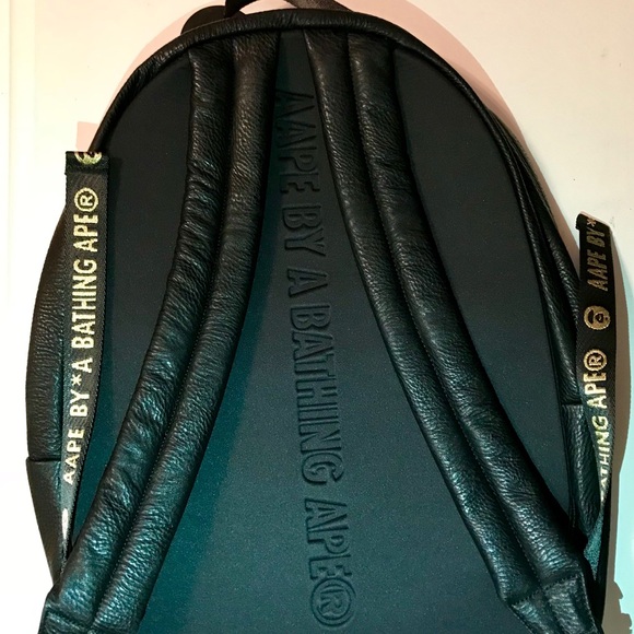 Aape by *A bathing ape leather black backpack - Picture 3 of 7